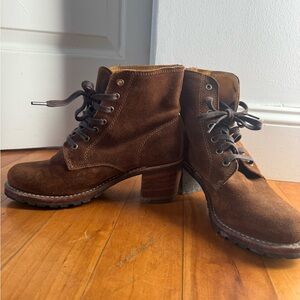Frye Brown Lace-Up Women's Boots